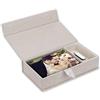 Instant Project Cofanetto Portafoto in Cotone, Grigio Chiaro | Custodia Elegante per Foto e USB, Ideale per Regali di Matrimonio, Battesimi, Comunioni e Occasioni Speciali