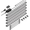 ledscom.de Luce intelligente LED sottopensile SIRIS nero opaco, controller WLAN piatto, smart home, abilitato per Alexa, 50 cm ciascuno, 531lm ciascuno, bianco caldo, set da 5