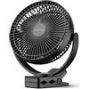 Koonie Ventilatore a 10000mAh Batteria, 20cm Ventilatore USB Portatile, Ventilatore da Tavolo Silenzioso, 4 Velocità, Forte Flusso d'Aria, Morsetto Robusto