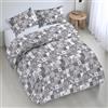Riad Arredo Set Copripiumino Morbido 100% Puro Cotone Italiano - Parure Sacco Piumino con Federe Made in Italy (Snow Grey, Singolo 155x240 + 1 federa 52x82)