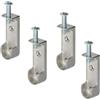 Gedotec Porta aste per armadi a soffitto | 4 pezzi Porta aste per abiti in metallo | Ovale | Sospensione per aste per armadi e appendiabiti cromata | MADE IN GERMANY