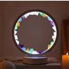 NNOVAT Lampada in cristallo naturale, tre modalità di illuminazione, luminosità regolabile, alimentazione con porta USB (chakra rotondo bianco)