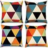 Hnmdmyi Copricuscino Boho 45x45 Set di 4, Colorato Carino Divertimento Estetico Metà Secolo Moderno Copricuscino Decorativo Lino Copricuscino per Divano Letto Giardino Esterno Casa Decorazione