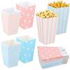 heavenlife 48 Pezzi Scatole di Popcorn,3 Stili Piccoli Sacchetti Carta per Popcorn,Cestino di Carta per pop corn,Contenitori di Pop corn,Porta PopCorn in Cartone per Compleanno Cinema Festa (Blu,Rosa)
