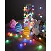 AdalyRoma Ghirlanda luminosa di Pasqua, 3,2 m, 40 LED, decorazione di Pasqua, piccola forma di uovo, batteria operazione, adatta per la decorazione interna ed esterna