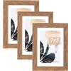 Scholartree Set di 3 cornici per foto in legno marrone, 7 x 5, cornice per foto 6 x 4 con supporto o 7 x 5 senza supporto, autoportante e montaggio a parete