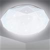 EXTRASTAR LED Plafoniera 24W 6500K, 35CM Illuminazione a soffitto bianca fredda moderna ultrasottile, pannello UFO a strisce diamantate, plafoniera adatta per soggiorno, cucina, bagno