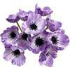 Rikyo 10 bouquet di fiori artificiali di papavero da 28 cm, anemone finto in poliuretano, per cucina, tavolo, centrotavola, vaso, casa, matrimonio, sfondo ad arco da parete (viola)