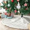 Deggodech 78cm Peluche Gonne per Alberi di Natale con Argento Paillettes Fiocchi di Neve Bianca Finta Pelliccia Tappeto per Albero di Natale Copertura per Decorazioni Natalizia - 31pollici