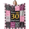 Jinmaple 30 Anni Compleanno Donna, Regalo Donna 30 Anni, Buon 30° Compleanno, Regalo Di Compleanno Migliore Amica/Figlia/Sorella/Ragazza/Moglie, Idee Regalo 30 Coperta 150x130CM
