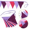 PaPIerDraCHeN Catena di gagliardetti Come Decorazione della Camera dei Bambini | 3m gagliardetti Ogni 16x18cm 12pcs | Rosa Viola | Ghirlanda di Bandiera Decorazione di Compleanno per Bambini Set 2