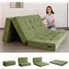 MAXYOYO Materasso Pieghevole 15 cm Singola, Comodo con Tessuto Chenille, Divano Letto Futon a Tre Posti per Ospiti, Topper da Terra per Campeggio