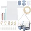 WADORN Kit di Borse all'Uncinetto per Maglieria Fai-da-Te, Kit di Tela in Plastica A Rete per Borse A Tracolla Materiali per Borsa A Tracolla all'Uncinetto Fai-da-Te per Progetti di Ricamo, Cielo Blu