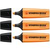 STABILO Lot de 3 Surligneurs BOSS ORIGINAL Rechargeable Pte Biseautée 2 - 5 mm Orange