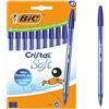 BIC Cristal Soft, Penne Blu a Sfera, Fornitura per Cancelleria Scuola, Punta Media (1.2mm), Confezione 10 Unità
