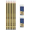 Staedtler Noris 120 B - Matita in graffite - Set da 6 matite + 2 Gomme da cancellare Mars plastic Staedtler