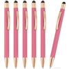 PATIKIL Penna a Sfera con Punta Stilo, 6Pezzi 2 in 1 Metallo Inchiostro Nero 1.0mm Punto Medio Stilo Pen per Schermi Touch Ufficio Scrivania, Rosa Scuro