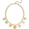 ENSKEFEN Collane con Ciondolo a Cuore Vintage per Donne, Collana con Ciondolo a Cuore Opaco in Oro, Collana a Maglia Grossa con Ciondolo a Cuore in Oro Bianco alla Moda, one size, Ottone, Non pietra