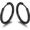 GoldChic Orecchini a Cerchio Donna, 16mm Nero Orecchini Cerchio Piccolo Donna Ipoallergenici e Abbinabili in Acciaio Inossidabile