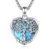 CELESTIA Festa della Mamma Ciondolo Albero della Vita con Turchese e Catena Acciaio Inossidabile, Gioielli Donna, Regali Originali Donna, Idee Regalo per Donne Compleanni 40, 50, 60 Anni