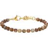 COAI Bracciale da Uomo in Pietre Naturali e Acciaio Inox, Bracciale di Perline Quadrate di Pietre Dure da Uomo - Labradorite, Agata Indiana, Diaspro Paesaggio e Onice Nero