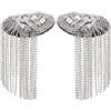 SUPERFINDINGS 2 Pz Distintivi di Spalla di Strass Spalline di Nappa di Ferro Staccabili Retro Spilla di Spalla In Platino per Uomo e Donna Panno Uniforme Accessori, 185x54mm