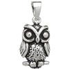 Designer Inspirations Boutique ® - Ciondolo per collana, a forma di piccolo gufo, in argento sterling, SENZA catena o con catena da 40,6, 45,7 o 50,8 cm., Argento, colore: argento, cod. 54-706-13908-18pen