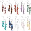SUPERFINDINGS 10 Couleurs 10 Paires Boucles D'Oreilles En Pierres Naturelles Cristal Coloré Pendle Boucles D'Oreilles Guérison Gemme Puce Boucles D'Oreilles Ensemble Pour Femmes Déclaration Bijoux