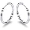 GoldChic Orecchini a Cerchio Donna, 16mm Argento Orecchini Cerchio Piccolo Donna Ipoallergenici e Abbinabili in Acciaio Inossidabile