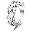 Candyfancy Anello da pollice regolabile in argento Sterling 925 con nodo celtico vintage anello aperto per le donne