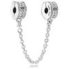 PANDORA Signature Catene di sicurezza con logo in argento Sterling con zirconia cubica trasparente e impugnatura in silicone