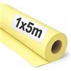 OFITURIA Papel Kraft Giallo Pastello - Rollo 1x5m - 6 Rotoli - Carta da pacchi e carta da regalo, carta da imballaggio per spedizioni e fai-da-te, resistente e facile da tagliare