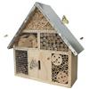 Relaxdays Hotel per Insetti in Legno con Tetto zincato, 28x30x9 cm, da Appendere, Naturale/Argento
