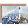 Wee Blue Coo Lighthouse Nautical Painting Greeting Card With Envelope Inside Premium Quality Faro Pittura