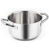 Barazzoni Casseruola 2 manici, Made in Italy ø20cm, capacità 3lt, Acciaio Inox 18/10, Induzione+Gas. Triplo fondo. PFAS free. Linea Chef Line