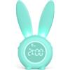 Homealexa Sveglia Bambini da Comodino Sveglia di Coniglio con Luce Notturna Funzione Snooze Timer Lampada Orologio da Tavolo Sveglia Ricaricabile Senza Fili Regalo per Ragazzi Studenti (Verde)