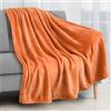 PAVILIA Coperta in pile arancione per divano, color pesca corallo, morbida coperta in flanella per divano, coperta di lusso in microfibra felpata, coperta regalo per Halloween, 50 x 60 cm