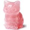 DUQGUHO Regali per gatti Decorazione Quarzo Rosa Cat Crystal Figurine Regali per le Donne Fortunato Carino Gatto Statua Camera Scrivania Decorazione Festa del Papà Regali di Cristallo 1PC