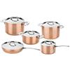 MEPRA Toscana Batteria Kitchen, 12 Pezzi, Trimetallo Acciaio Inossidabile 18/10, Alluminio e Rame