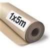 OFITURIA Papel Kraft Marrone Naturale - Rollo 1x5m - 1 Rotolo - Carta da pacchi e carta da regalo, carta da imballaggio per spedizioni e fai-da-te, resistente e facile da tagliare