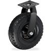 Relaxdays Ruota Girevole Pneumatico 3.00-4 per carichi Pesanti Fino a 120 kg, Piastra da avvitare, Nera 14x26x39 cm