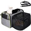 TAMOWA Trasportino per Cani e Gatti, Borsa da Viaggio Pieghevole Trasportino Morbido con Tappetino in pile, Espandibile Pet Carrier per Cani, Borsa a Tracolla Morbido da Viaggio in Treno e Aereo
