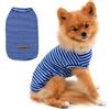PAIDEFUL Abbigliamento per Cani di Piccola Taglia Ragazzo Ragazza Estate Maglietta a Righe con Cucciolo Gilet Traspirante Cotone Tee Senza Maniche Chihuahua Yorkshire Blu S