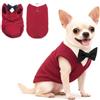 Yoolhamy Maglione per cani con papillon, abbigliamento invernale per animali domestici, smoking, per cani di taglia piccola e media, in caldo pile, per chihuahua, schnauzer, Shih Tzu, Yorkie, Natale