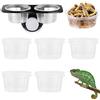 WIYETY Mangime per rettili e bicchieri d'acqua Crested Gecko 2 pezzi Rettile Feeding Cup Gecko Feeder con 20 tazze, ventosa, mangime per rettili, acqua con accessori a vite (doppia ciotola)