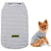 SMALLLEE_LUCKY_STORE Basic Pet maglia cotone a righe t-shirt per cani di piccola taglia gatti ragazzo ragazza cucciolo maglietta senza maniche gilet morbido chihuahua vestiti estivi, grigio, piccolo