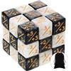 VIDSTW 24 Pezzi Contatori di Dadi D6 Cubo con 1 Borse Portaoggetti Compatibili con MTG, CCG, Accessorio per Giochi di Carte (Nero+Bianco)