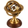 Nautical Replica Hub Ares India 5 Nautical Brass Armillary Sphere World Globe Rosewood Base Table Decor Gift