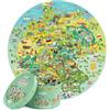 Boppi Puzzle per bambini dai 5 anni in su, 150 pezzi puzzle rotondi per bambini dai 5 agli 8 anni realizzati con carta riciclata al 100% - mappa della Germania