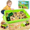 MYDOVA Vassoio di sabbia sensoriale a tema fattoria, 1 kg di sabbia auto contadino rimovibile modello di pollame, giocattolo educativo, regalo per bambini dai 3 anni